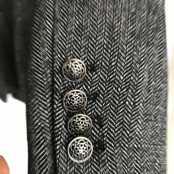 NWOT Willi Smith Women's Wool Blend Coat in Black Tweed Sz 12 Never Worn Pockets - Picture 5 of 5